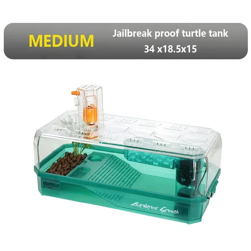transparent turtle tank habitat