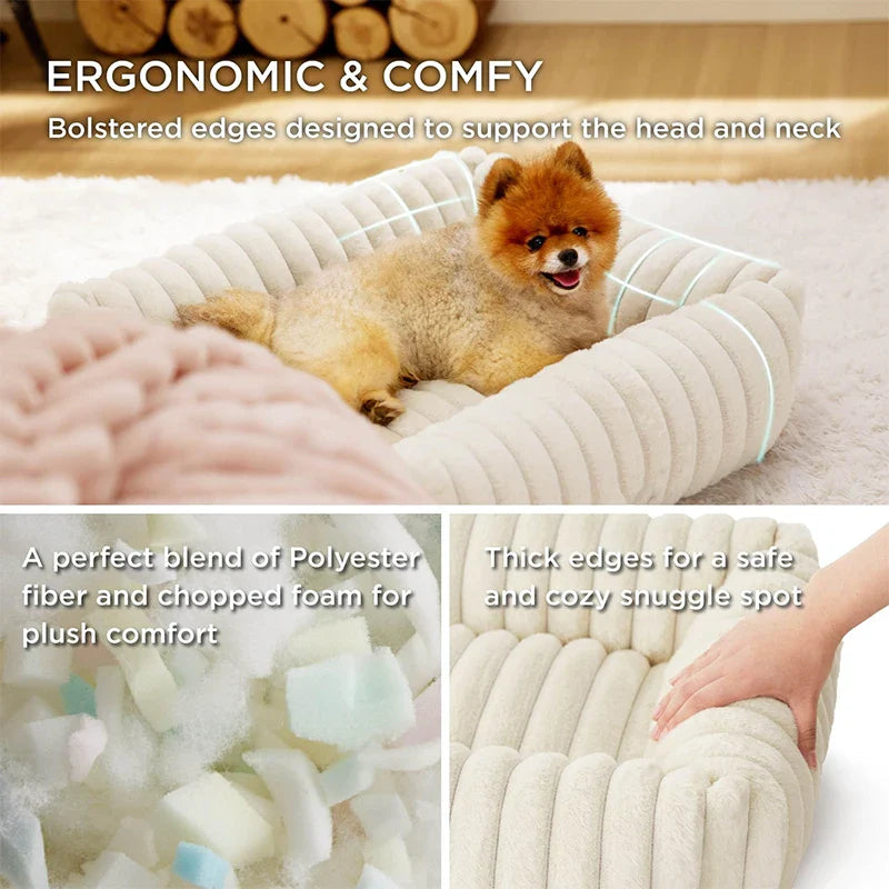 square plush pet bed