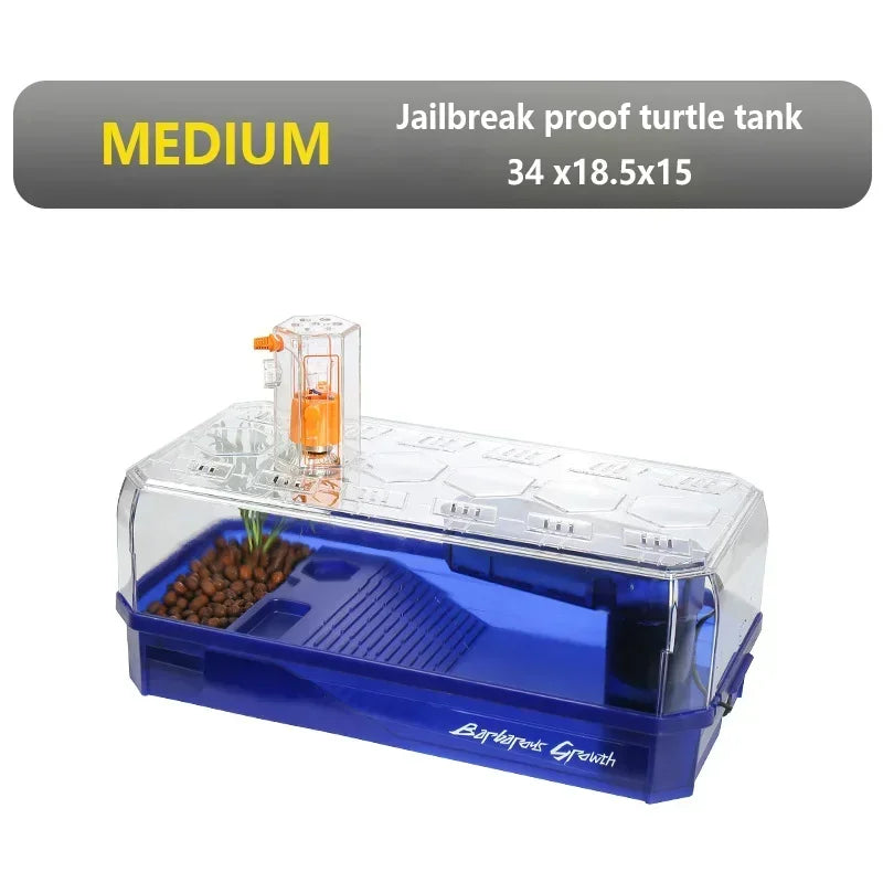 transparent turtle tank habitat