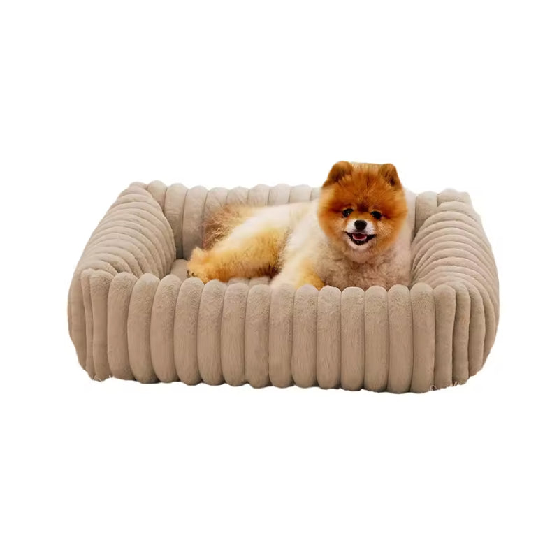 square plush pet bed