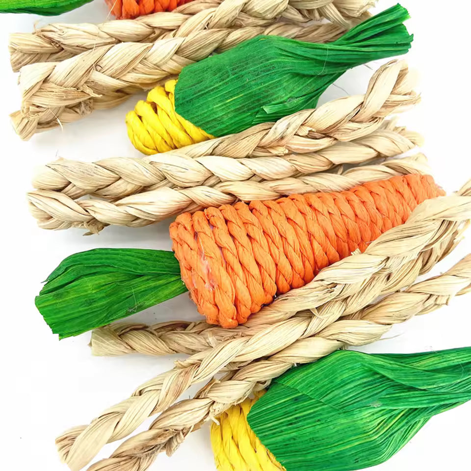 handwoven carrot & corn vine ball toy