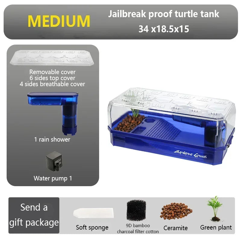 transparent turtle tank habitat