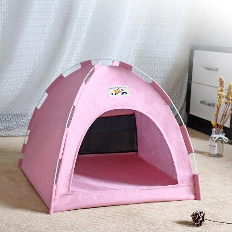 foldable pet tent with mat