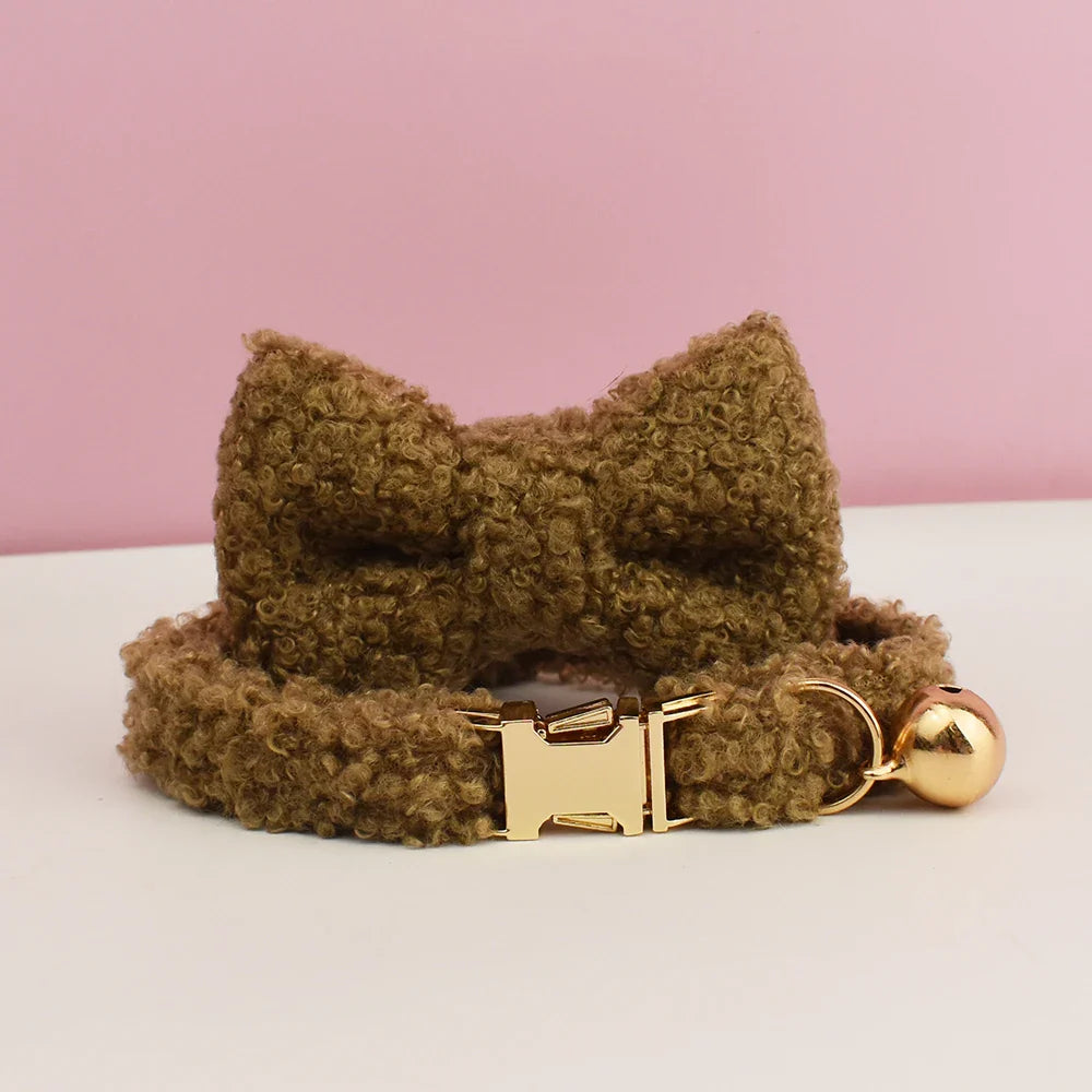 teddy cat collar with custom name plate