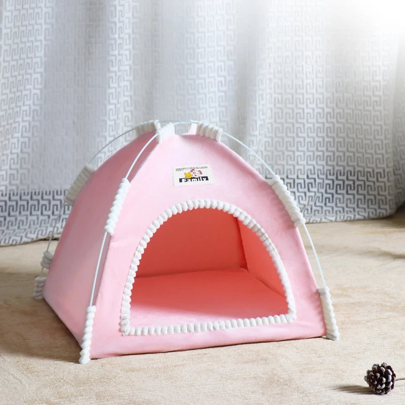 foldable pet tent with mat