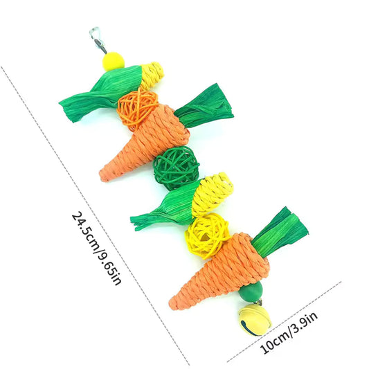 Handwoven Carrot & Corn Vine Ball Toy