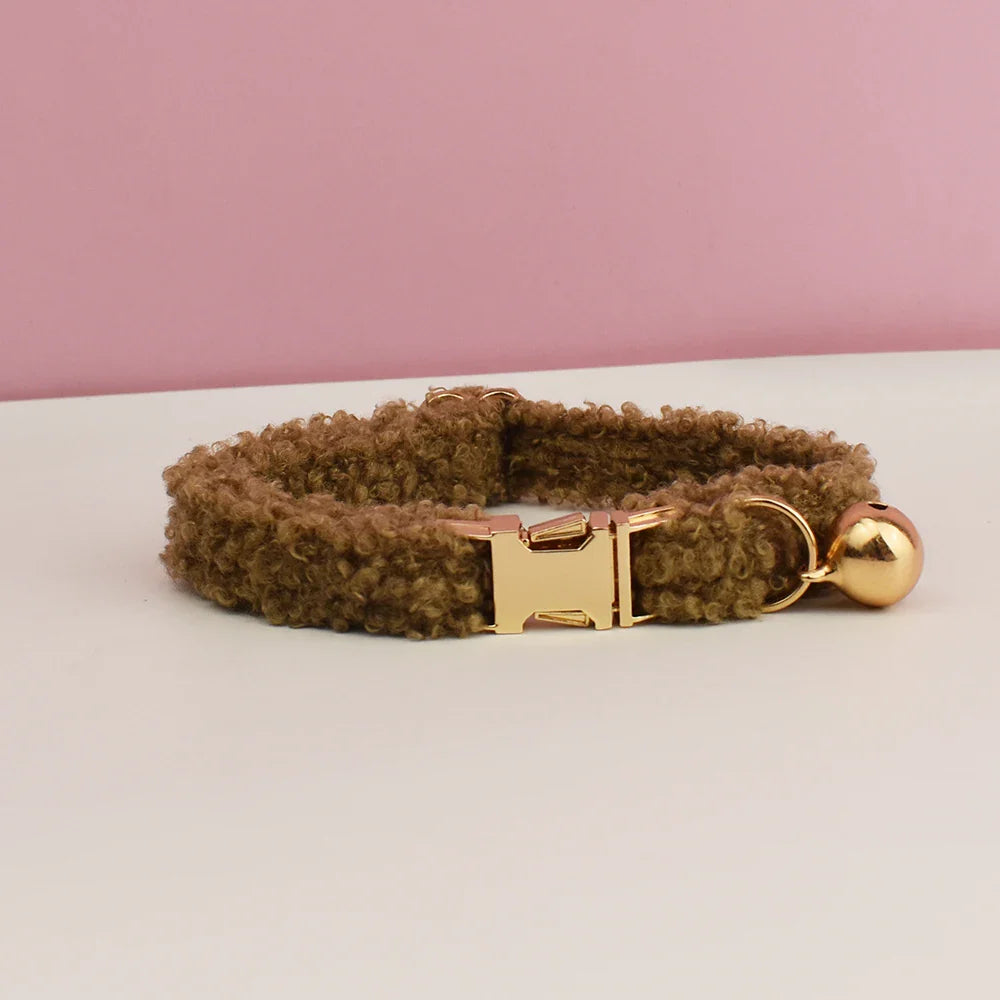 teddy cat collar with custom name plate