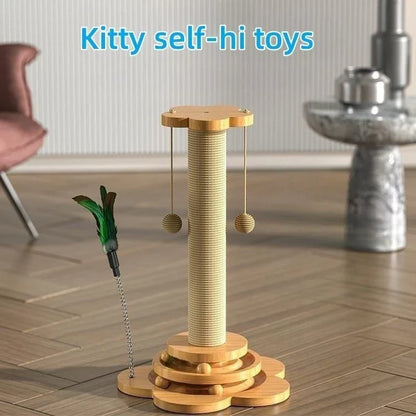 Solid Wood Cat Turntable Scratching Board