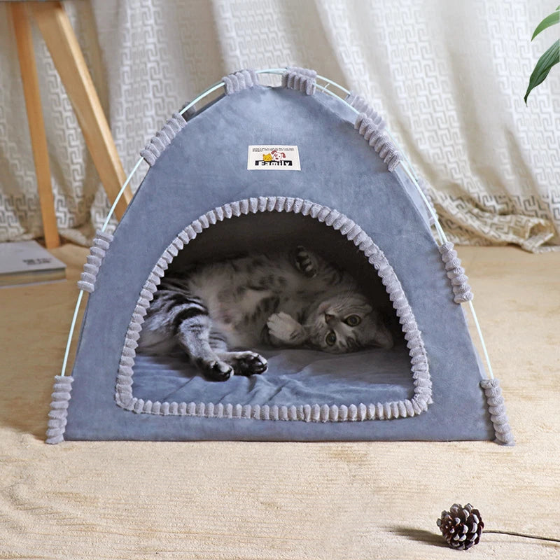 foldable pet tent with mat