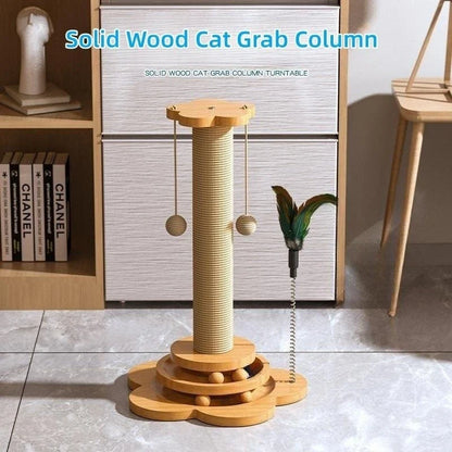 Solid Wood Cat Turntable Scratching Board