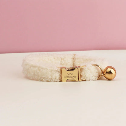 Teddy Cat Collar with Custom Name Plate