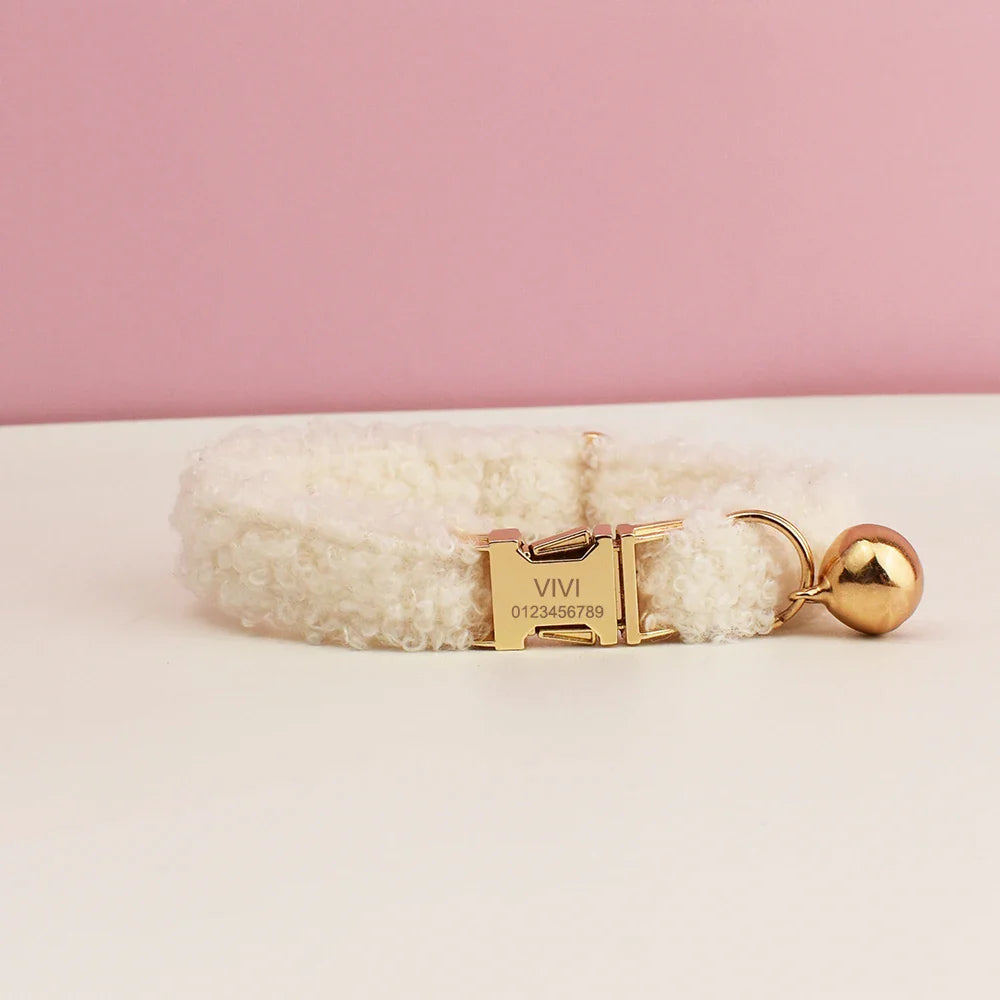 teddy cat collar with custom name plate