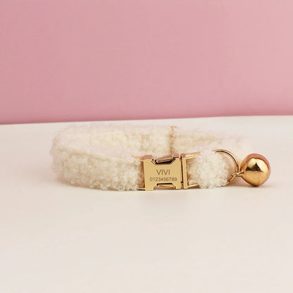 Teddy Cat Collar with Custom Name Plate