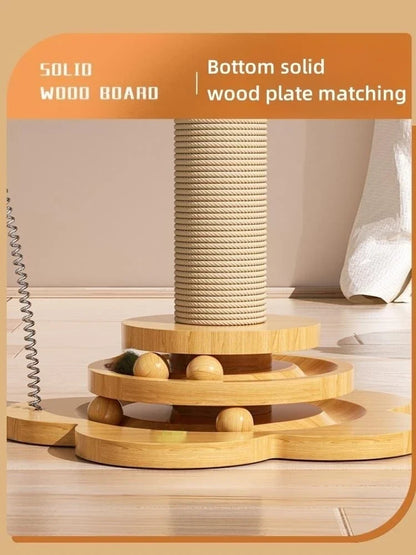 Solid Wood Cat Turntable Scratching Board