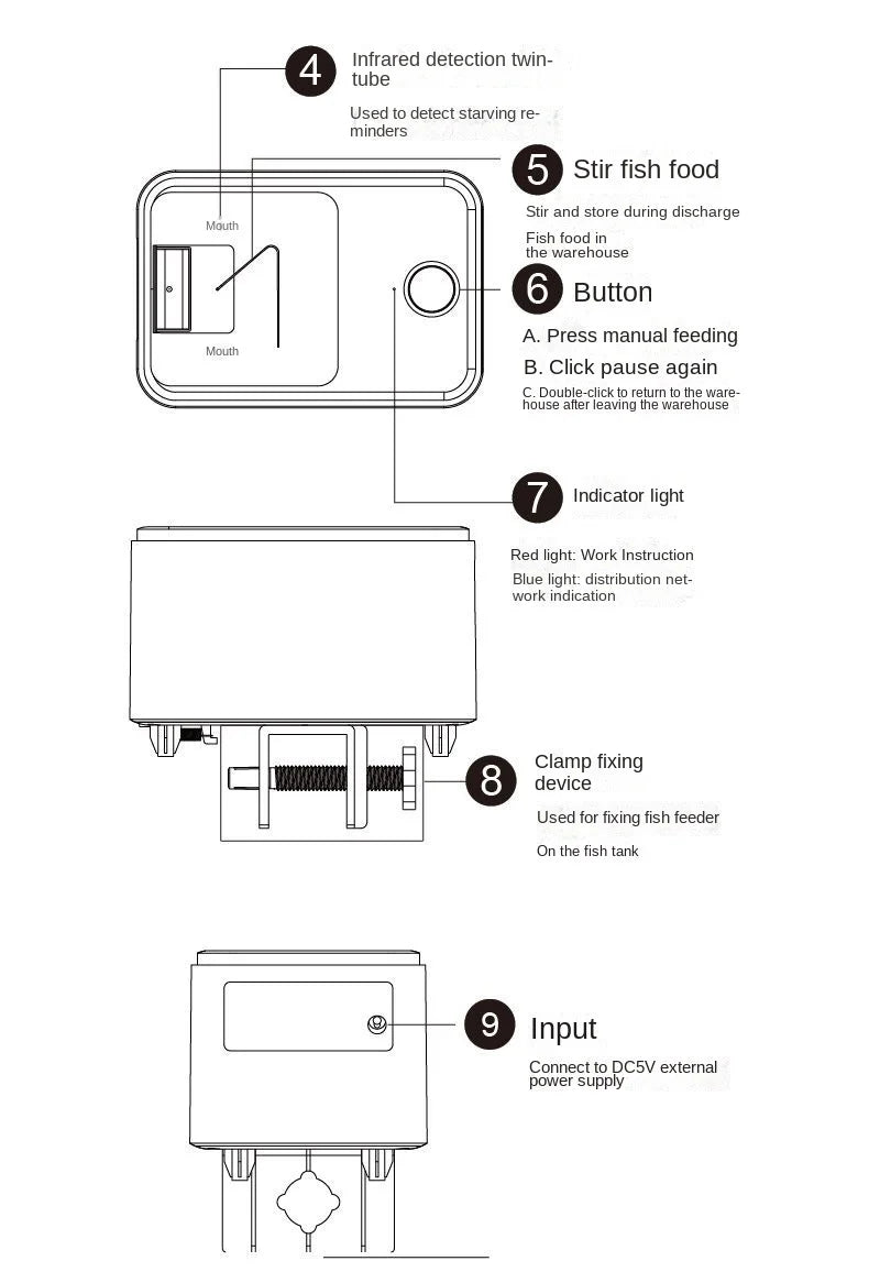 wifi automatic fish feeder