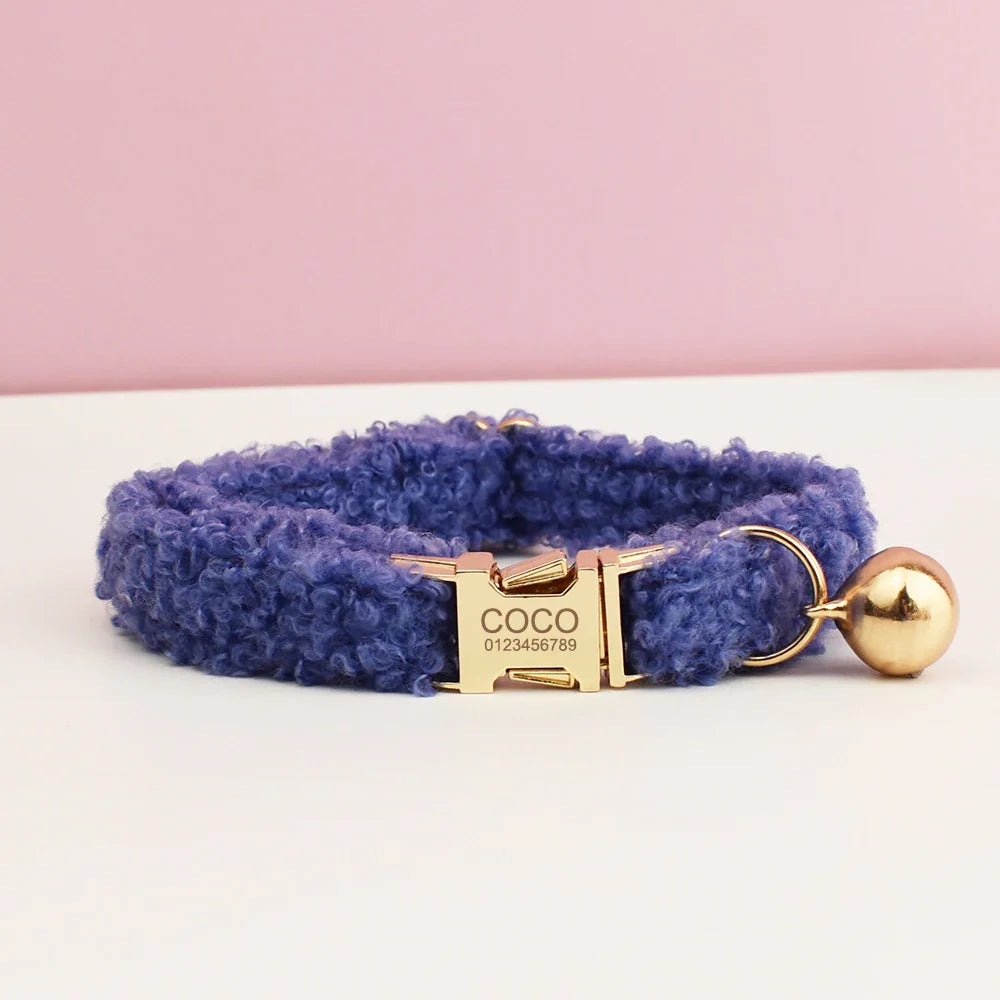 teddy cat collar with custom name plate