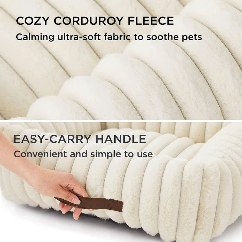 square plush pet bed