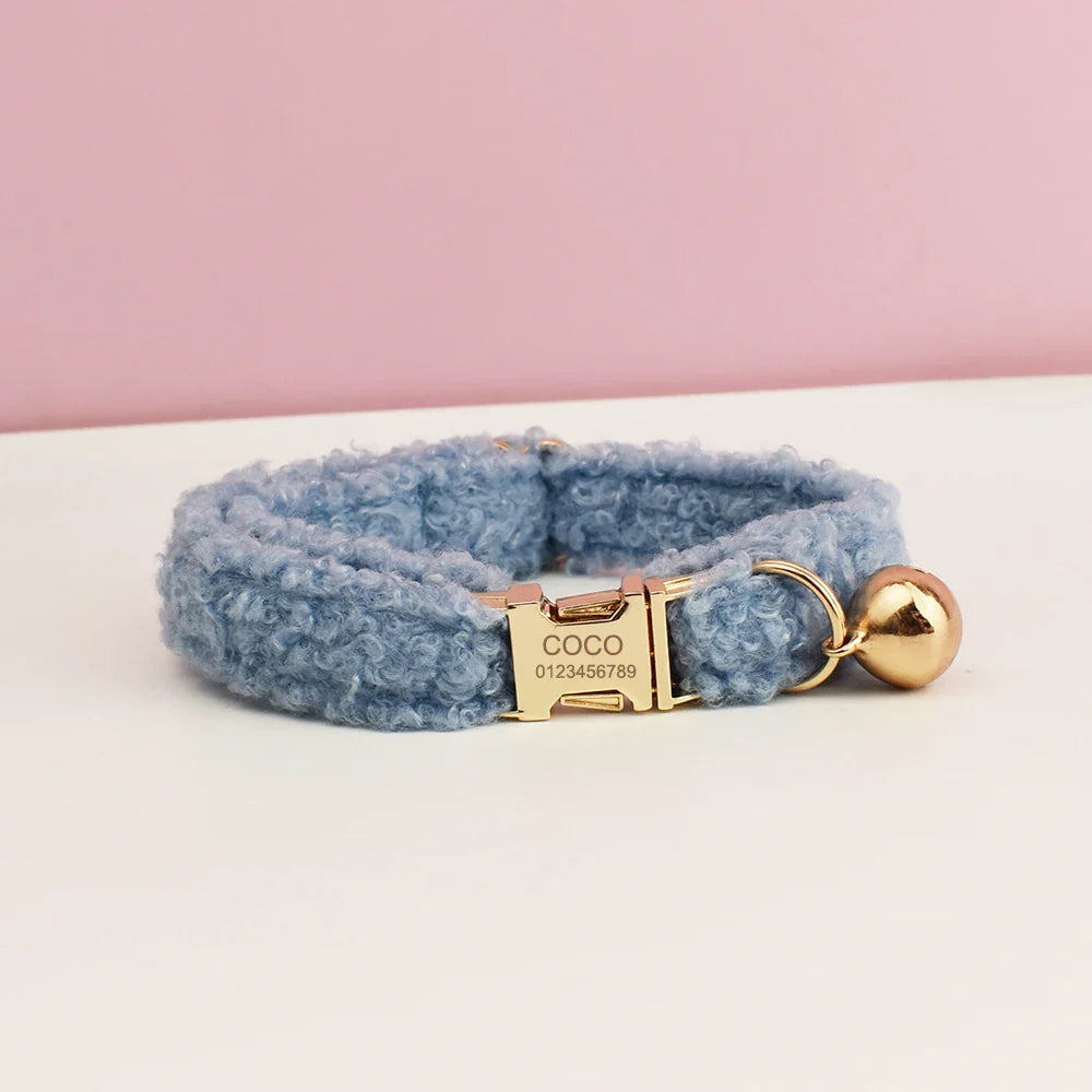 teddy cat collar with custom name plate