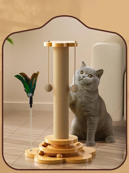Solid Wood Cat Turntable Scratching Board